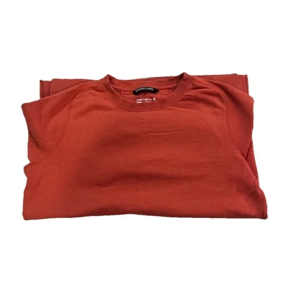 Carhartt Force Relaxed Fit Lightweight Crewneck Sweatshirt Coral Orange Women S - Picture 5 of 5